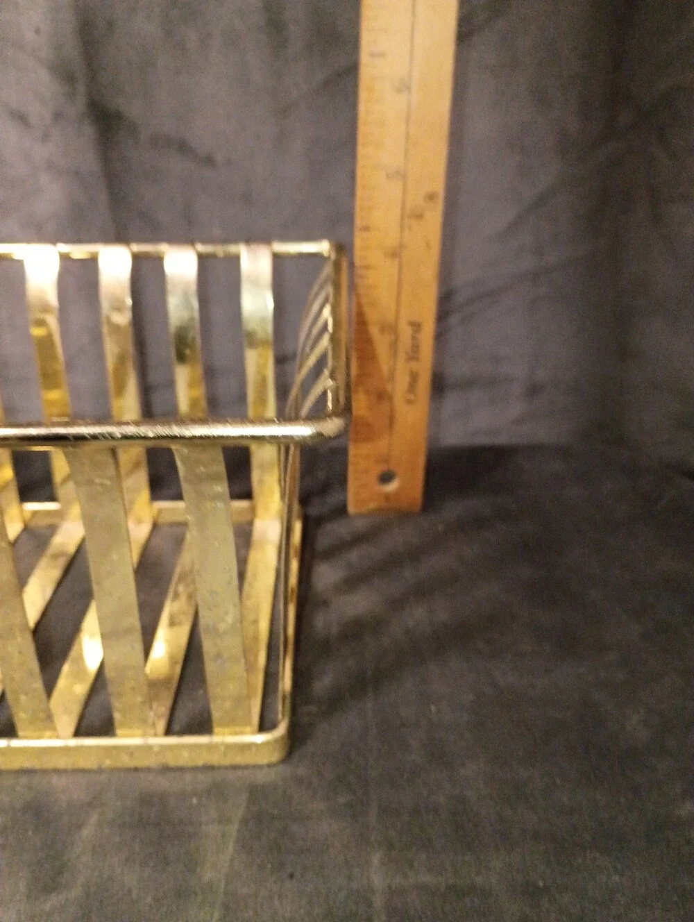 Vintage Brass Basket With Adjustable Handle Size 12 Long x6 Wide x6 Tall Or 12.5